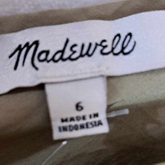 Madewell Khaki Cold-Shoulder‎ Ruffle Dress in Khaki Size 6 Womens - Picture 5 of 13